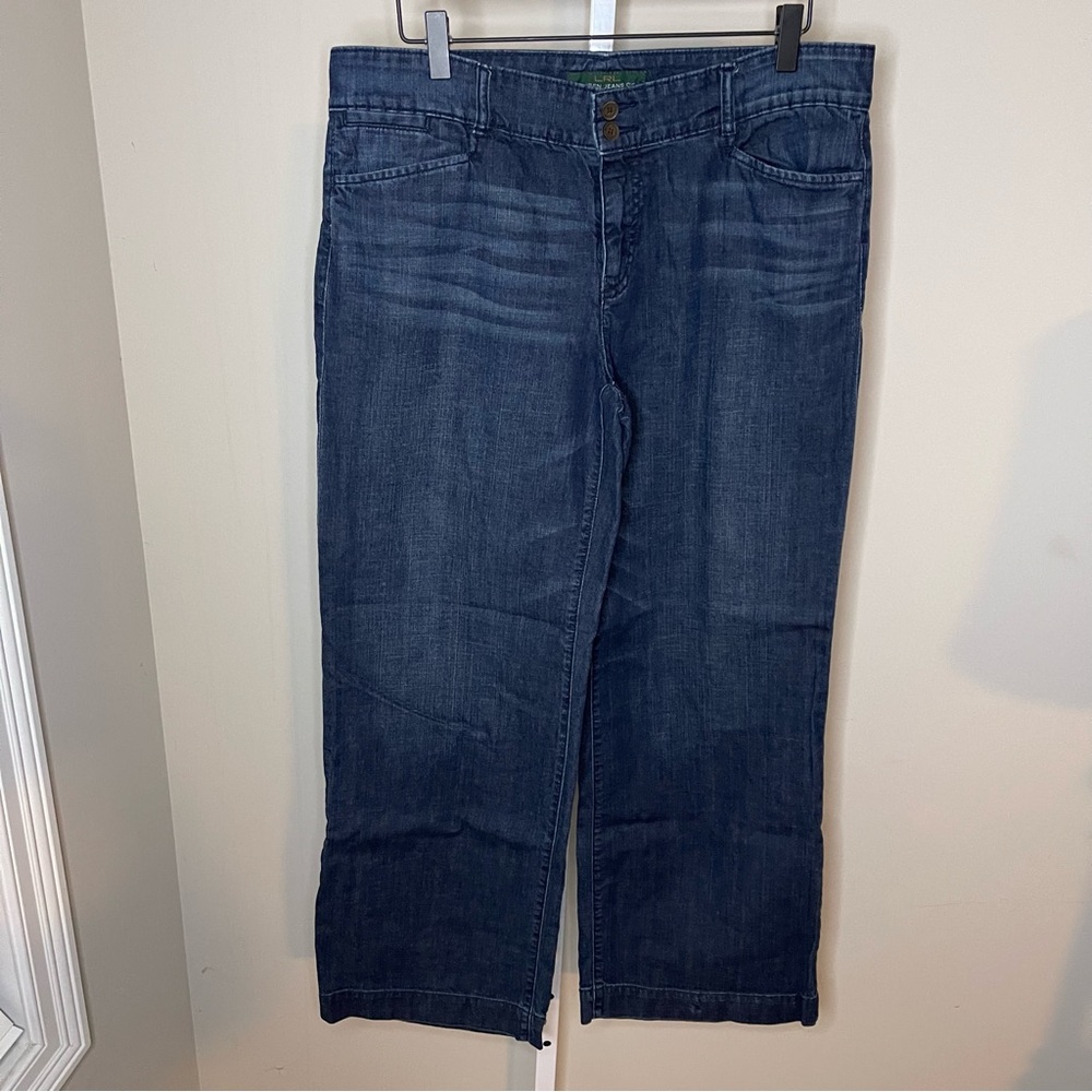 Lauren Ralph Lauren High Rise Button Fly Wide Leg Jeans Size 12